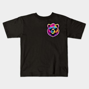 Cool Neon Bear (Small Version) Kids T-Shirt